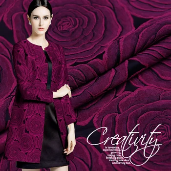 

Purple roses France imports fashion jacquard fabrics for dress coat tissus telas tecido tissu au metre tela christmas fabric DIY