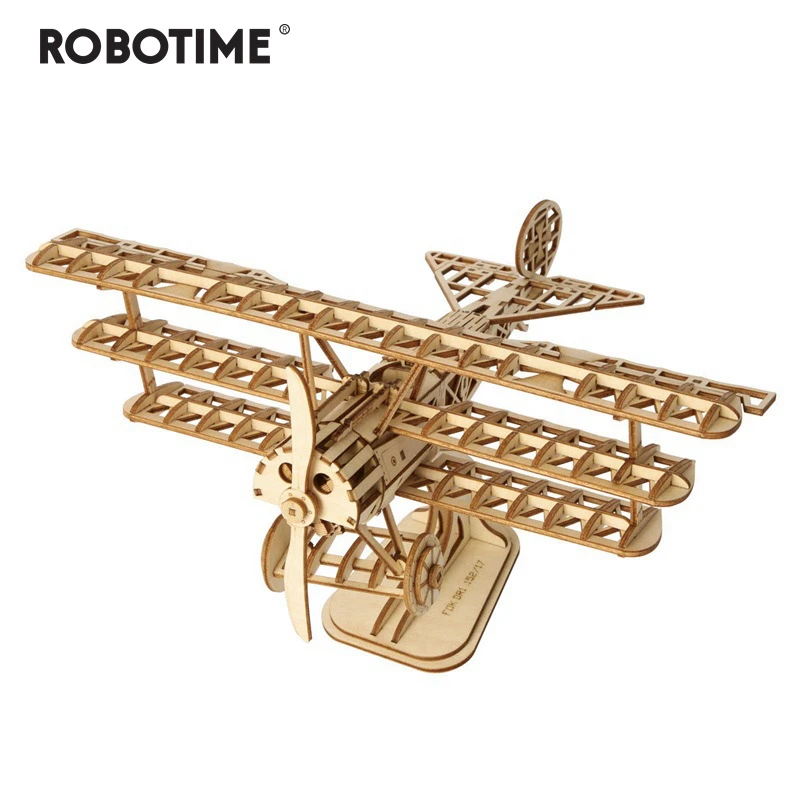 

DIY 3D Laser Cutting Wooden Airplane Puzzle Game Gift for Children Kids Model Building Kits Popular Toy Hobbies TG301