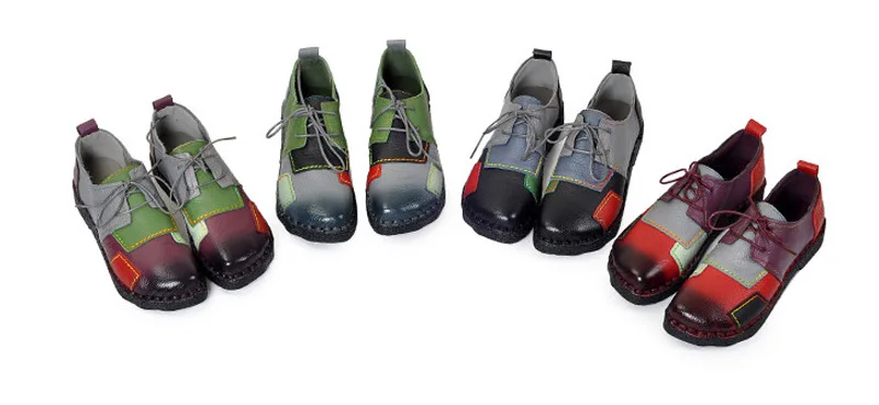 2018 New Fashion Women Shoes Genuine Leather Loafers Women Mixed Colors Casual shoes Handmade Soft Comfortable Shoes Women Flats (3)