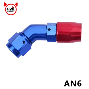 

evil energy AN 6 Fittings AN6 45 Degree Aluminum Fitting Enforced Hose End Oil Fuel Line Adapter