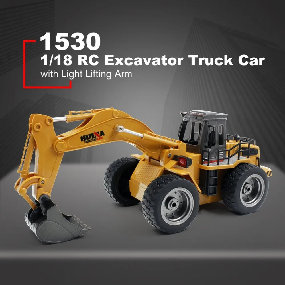 

HUINA TOYS 1530 1/18 6CH Alloy RC Excavator Rooter Truck Engineering Construction Car Vehicle with Sound Light Lifting Arm RTR