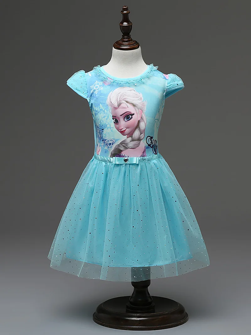 Распродажа платье для девочек летнее фирменное платье для маленьких девочек платья Анны и Эльзы с блестками и вышивкой нарядные костюмы Снежной Королевы на Хэллоуин для 3-7 лет