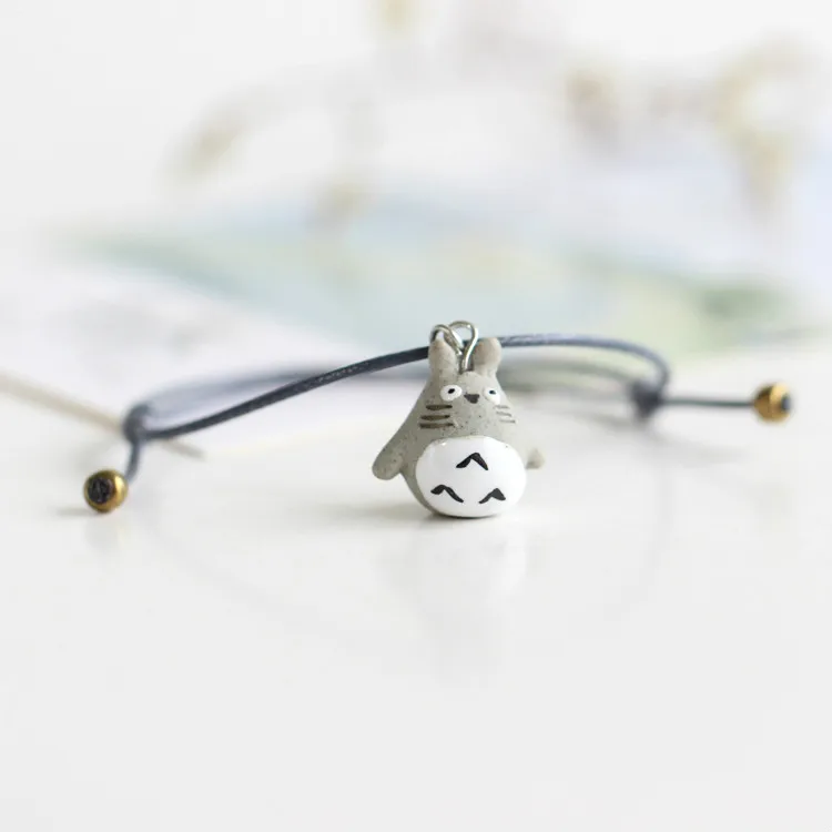 

New 2017 Hand-Woven Ceramic Beads Bracelet Cute Cartoon Totoro Animal Originality Bracelets Bangle for Women Gifts