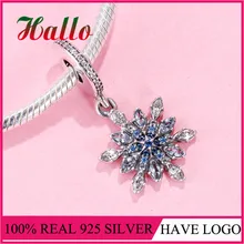 925 серебряные кристаллизованные Висячие бусины снежинки подходят для изготовления браслетов