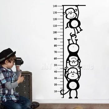 

Monkey Height Growth Chart Measure Vinyl Wall Decal Sticker Kids Baby Bedroom Nursery Playroom Stickers 50x143cm