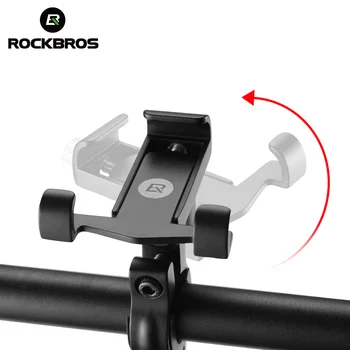

ROCKBROS Cycling 3.5-6.2 Inch Phone Holder Bike Bicycle Phone Aluminum Alloy Stand Mount Holder Nonslip Rotatable Bike Holders