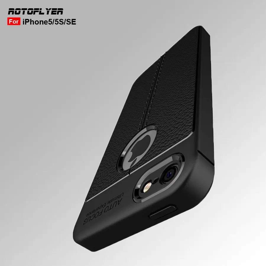 Soft Silicone Case for Apple iPhone 5 5S SE 4.0inch Litchi Texture