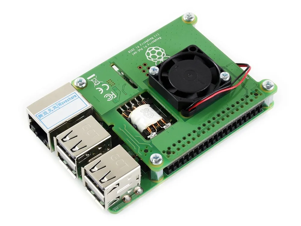 Официальная Raspberry Pi power поверх Ethernet шапка для Raspberry Pi 3B+ и 802.3af PoE сети