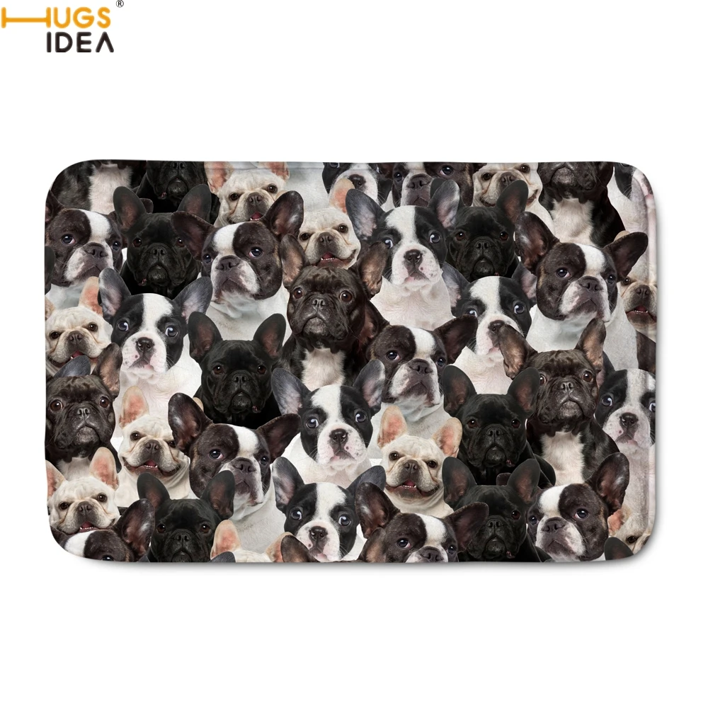 HUGSIDEA Kawaii 3D Собака Французский бульдог/Бостон-терьер печать ковёр для гостиной домашний декор домашние коврики спальня Добро пожаловать ковры