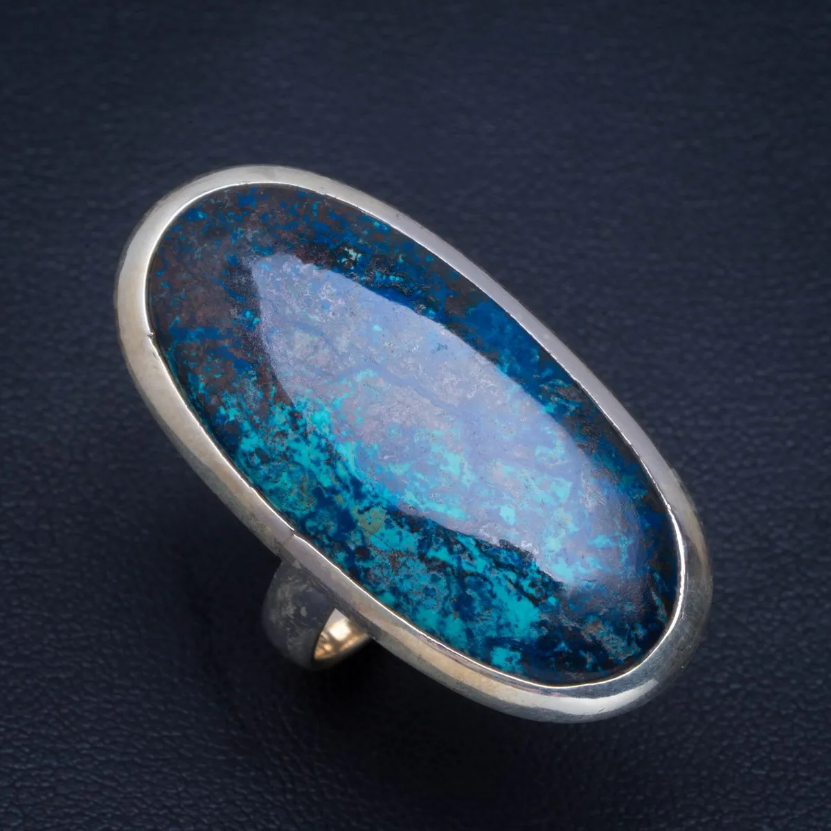 

Natural Chrysocolla Handmade Unique 925 Sterling Silver Ring 7 B1200