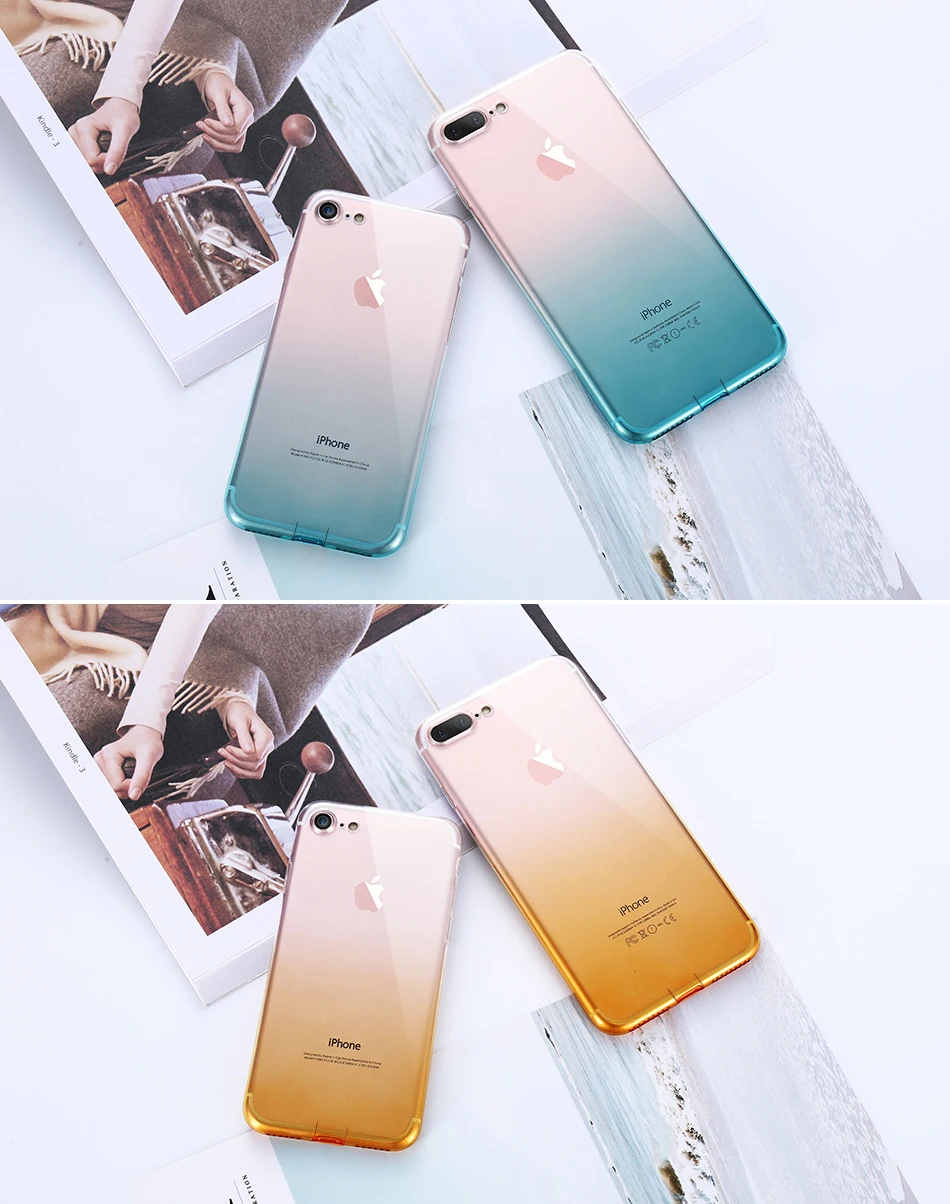 FLOVEME Gradient Phone Case For iPhone 7 6 6S Plus 5 5S SE Luxury Silicon Soft TPU Thin Back Cover For iPhone 5 6S 7 Plus Cases (11)
