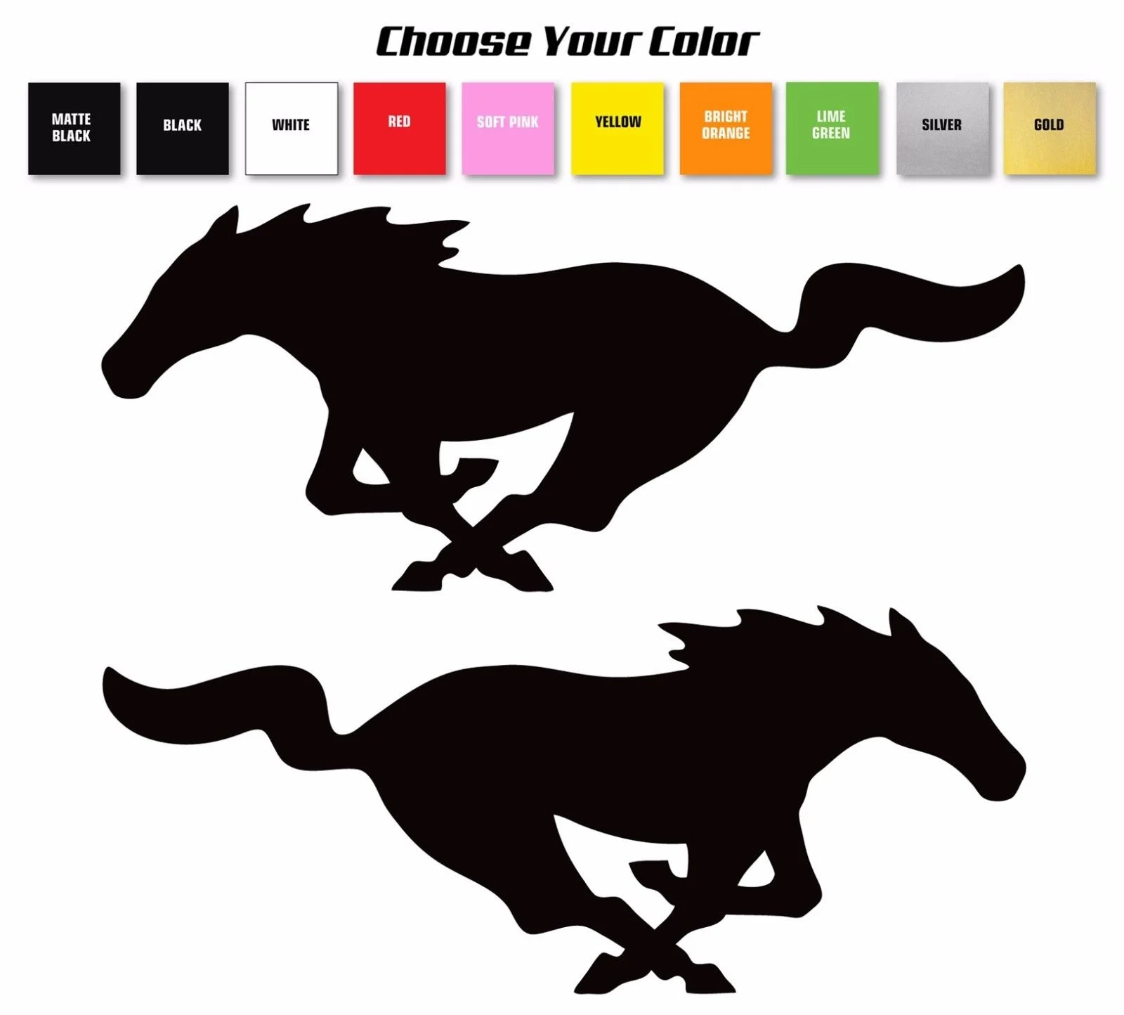 Для 1 пары Ford Mustang Horse Right или Left /diecut виниловая наклейка/выберите размер и
