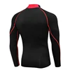 NEW Compression Running Shirt Men Stand Collar Elasticity T-shirts Raglan Long Sleeve Fitness Tops Quick Drying Gym Sportswear 2