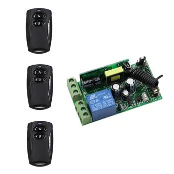 

AC85V 110V 120V 220V 250V 1CH RF Wireless Remote Control Switch System Black Transmitter with Receiver for Learning Code