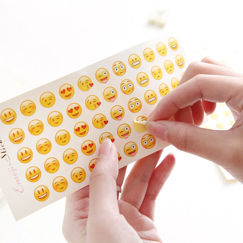 12 шт. Emoji забавные наклейки с изображением эмоций комплект тетрадь милые стикеры s студент канцелярские s Скрапбукинг пуля журнал