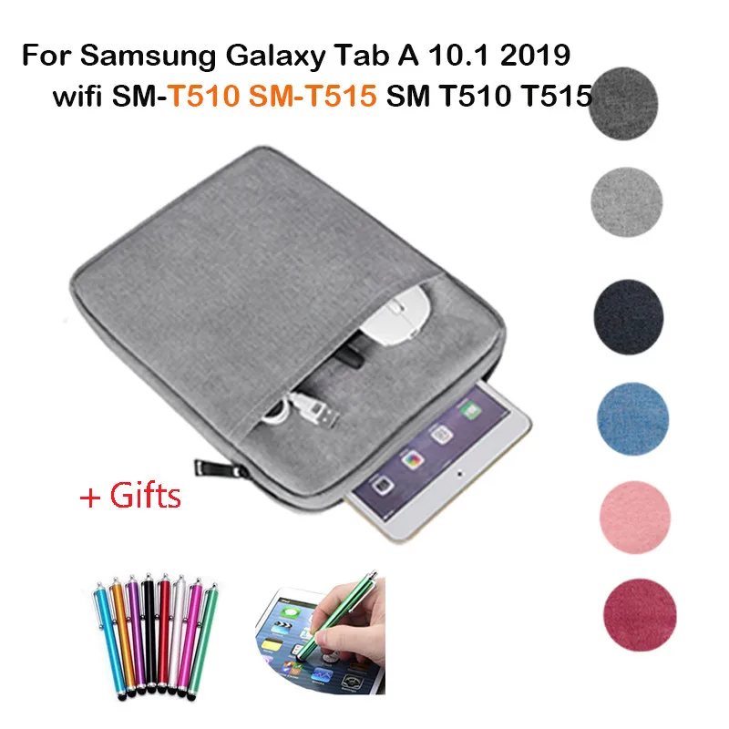 

Sleeve Pouch Bag For Samsung Galaxy Tab A 10.1 2019 Wifi SM-T510 SM-T515 SM T510 T515 Screen Protector Tablet Case +Free Gifts