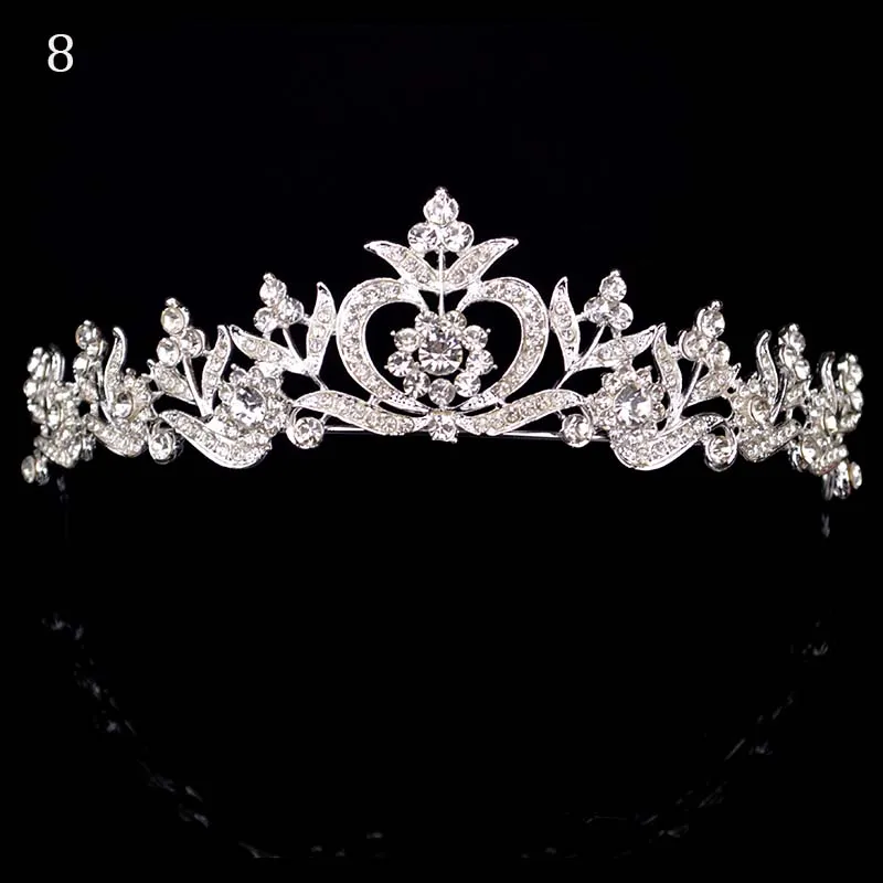 Разнообразный Серебряный Кристалл невесты короны Мода Жемчуг Королева свадебный головной убор Свадебные украшения для волос аксессуары для волос - Окраска металла: Silver
