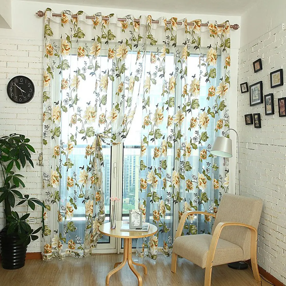 Buy Romantic Door Room Flower Curtain Window Screening
