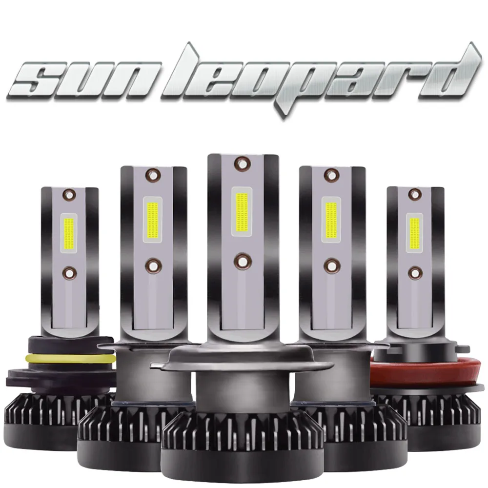 

2019 New Mini LED headlights H1 H7 H8 / H9 / H11 9005 / HB3 / H10 / 9006 / HB4 9012 6000K 8000LM / set.12V 24V. (2pcs)