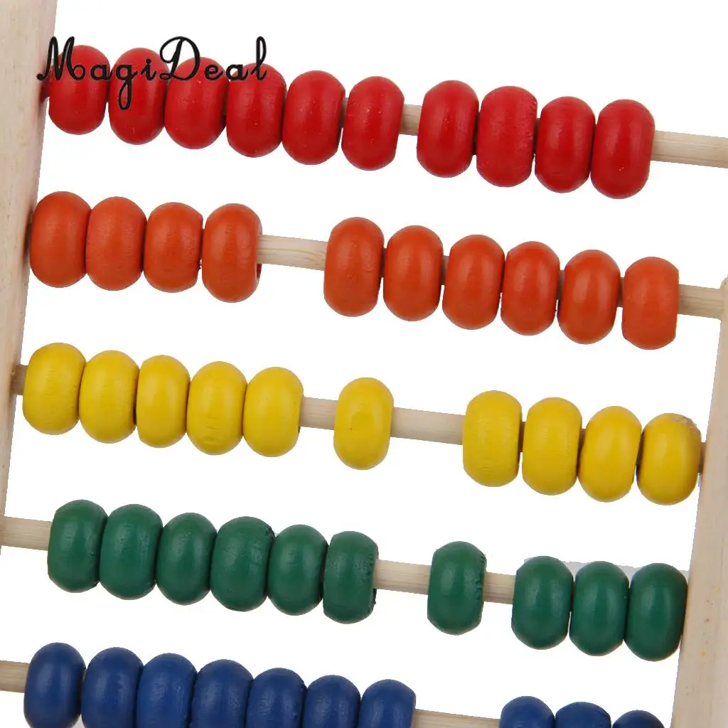 MagiDeal 1Pc Kids Wooden Rainbow Abacus for Kindergarten School Children Learning Education Math Counting Number Toy Study Gift