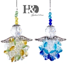 H& D висячая Хрустальная Радужная люстра с орнаментом, стеклянная люстра-ловушка для защиты от солнца, металлический угол, крыло, бусина, подвеска, сделай сам, украшение для дома и сада