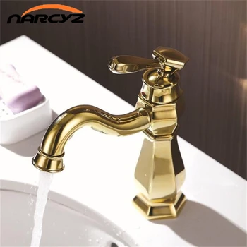 

Basin Faucets Gold/Rose Brass Bathroom Sink Faucets Single Handle Hot Cold Wash Mixer Water Tap WC Cock Torneira Banheiro XT835