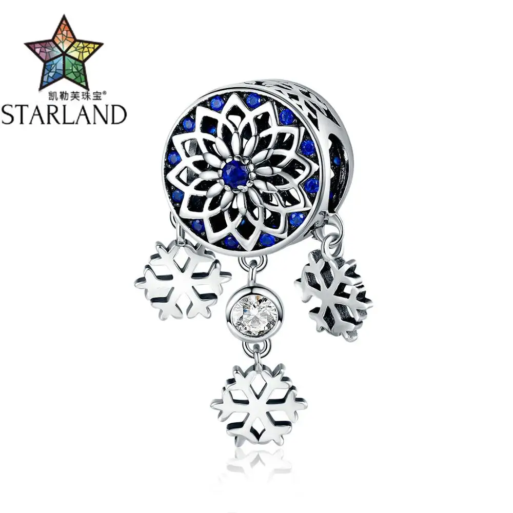 

XINHUI Hot Sale 925 Sterling Silver Snowflake Flower & Dream Catcher Beads Charms fit Women Bracelets Necklaces Jewelry