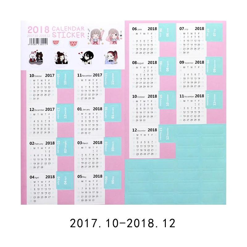 monthly calendar tabs