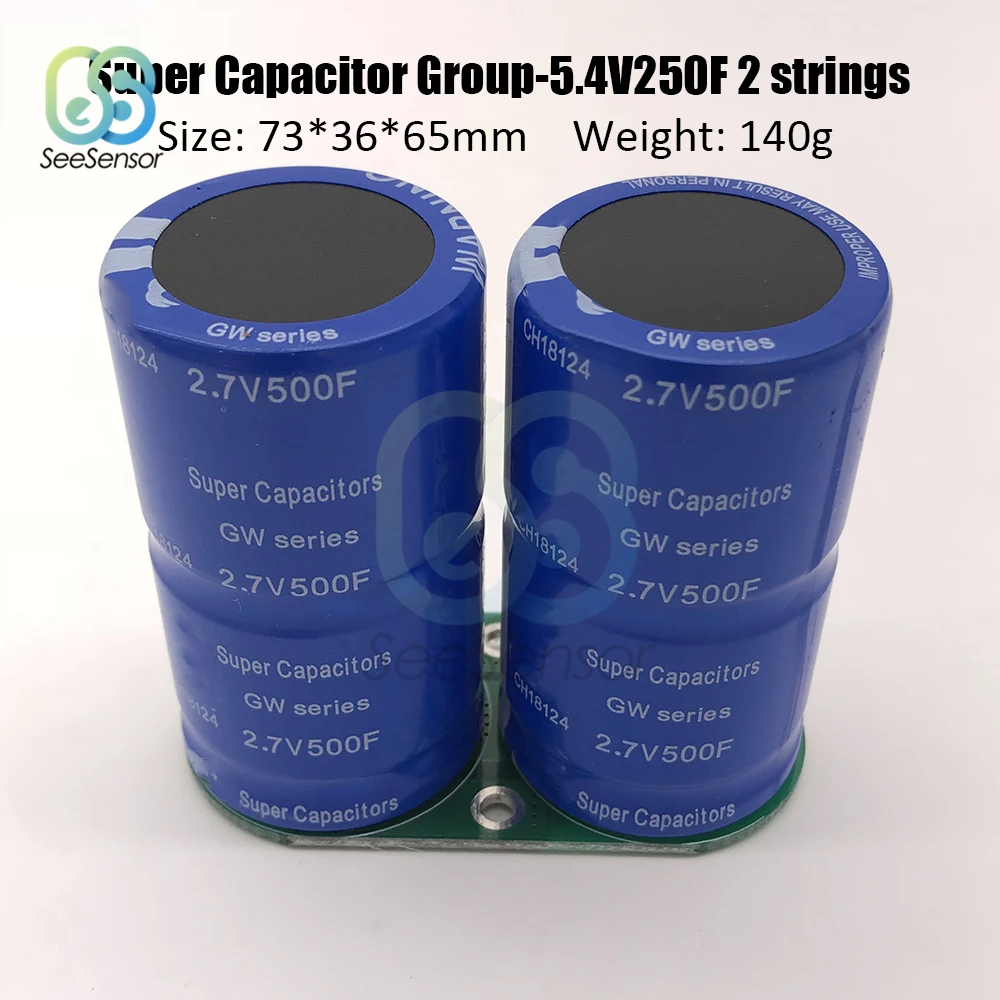 

2Pcs/Set Farad Capacitor 2.7V 500F 73*36*65mm Super Capacitors with Protection Board for Car Vehicle Auto Power Supply