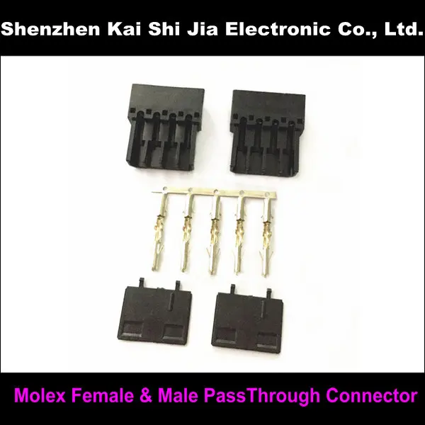 

DIY 1PCS Molex Female & Male Passthrough Power Connector + 5PCS Terminal Pins