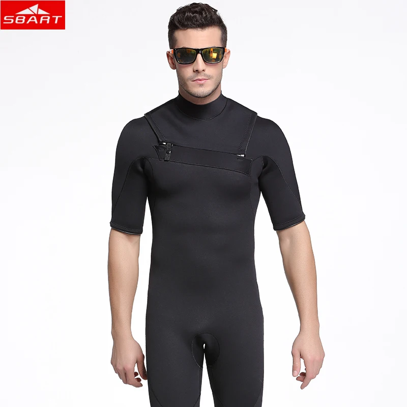 Sbart мужской цельный костюм для серфинга, 3 мм, шорты с короткими рукавами, гидрокостюм из неопрена, Freediving, копье, рыбалка, синий купальный костюм купальник, брюки