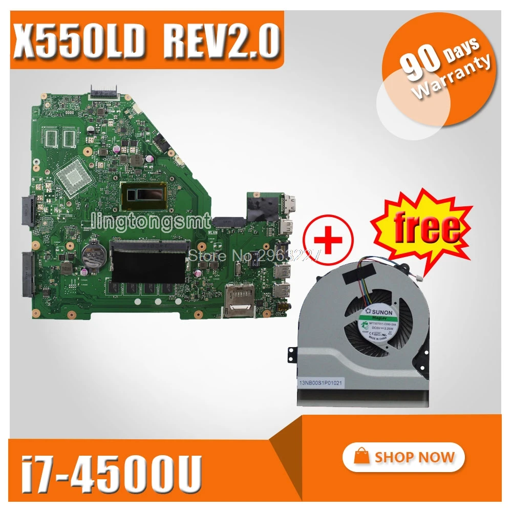 

For Asus X550LD X552L X550LC A550L Y581L X550L K550L DX992L X550LA motherboard X550LD REV2.0 Mainboard With i7 100% tested