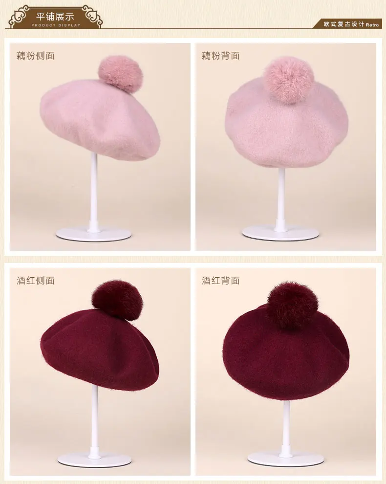 Элегантные женские шерстяные шапки для женщин, свадебные фетровые шапки в винтажном стиле, Женская шерстяная шапка, зимняя теплая шапка для студентов, B-7466