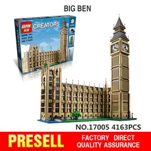 4163pcs 2016 New LEPIN 17005 Big Ben Elizabeth Tower Model Building Kits Minifigure Block Brick Toy Gift Compatible 10253