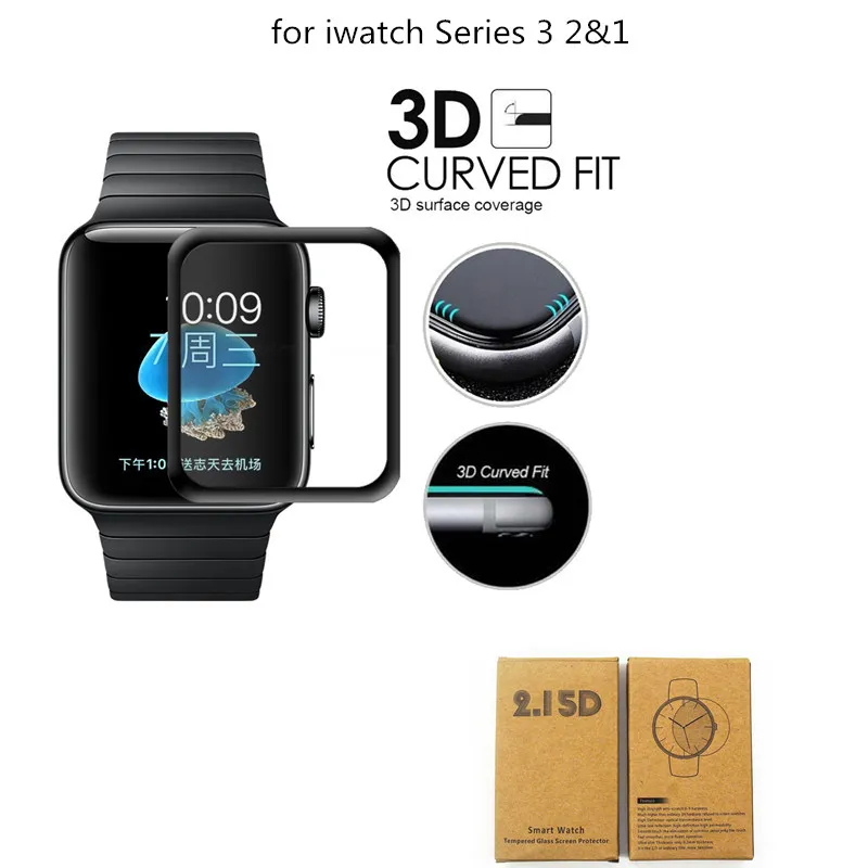 

3D Full Cover Tempered Glass Screen Protector For iWatch 44mm 40mm 42mm 38mm Curved Film For Apple Watch Series 4 3 2 1