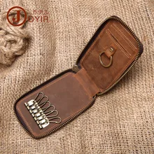 Мужской кошелек из натуральной кожи для ключей в винтажном стиле, сумка для ключей с подвесной цепочкой