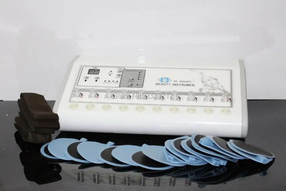 

Free shipping Best Quality Portable Russian Wave Electric Muscle Stimulator Pad EMS Slimming Machine for Weight Loss