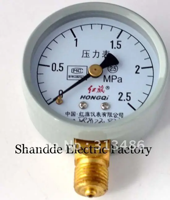 Dial diameter 60mm 0 2.5Mpa general pressure gaugein Pressure Gauges