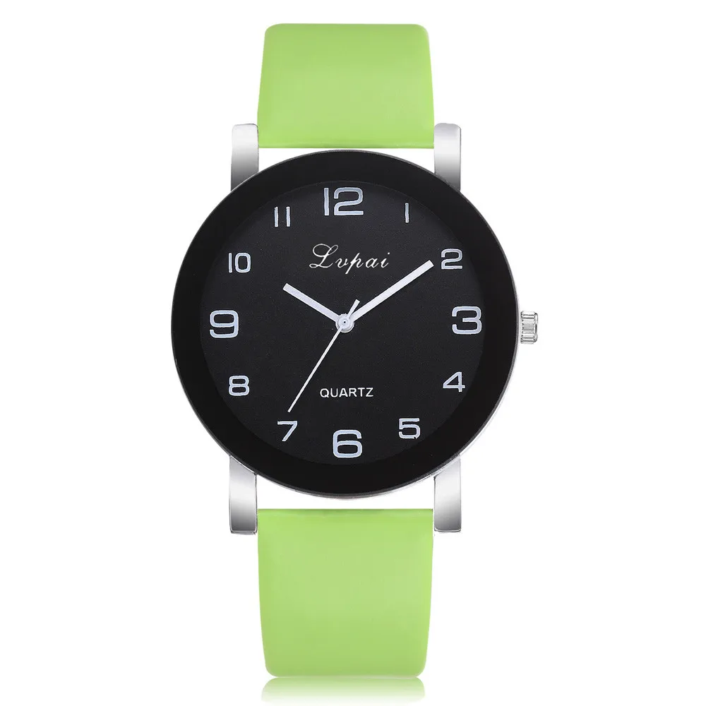 Новинка, известный бренд, Женские Простые Модные Аналоговые кварцевые круглые наручные часы с кожаным ремешком, женские часы# D - Цвет: G