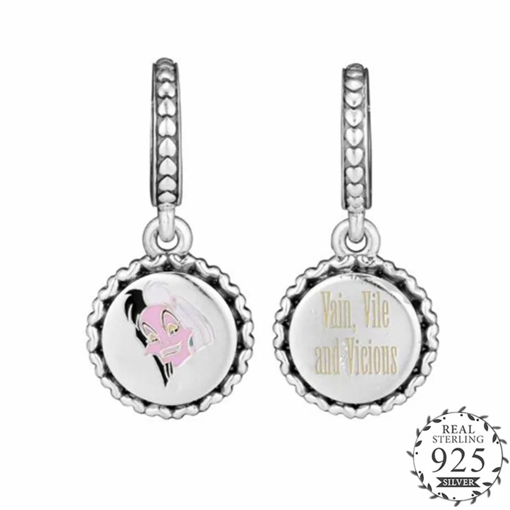 

''Vain Vile and Vicious'' features Cruella De Vil Charm Fits Pandora Bracelets Charms Silver 925 Original 2018 Dangle DIY Beads.