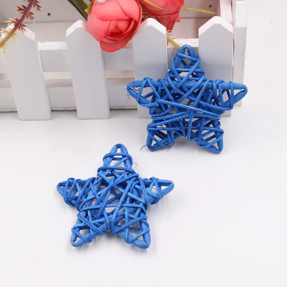5PCS 6cm Cute Rattan Star Sepak Takraw Christmas Gift Birthday Party Family Party Decoration DIY Home Crafts