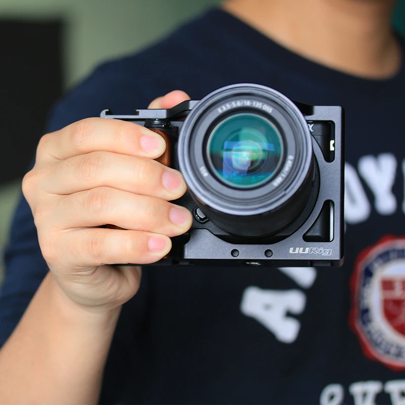 UURig клетка для камеры Sony A6400 Vlog корпус ручка видео с деревянной ручкой/Arri