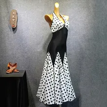 Вальс платья Танцы бальные костюмы стандартные бальные танцы платья в горошек места качели Танцы одежда, костюмы для танцев для женщин