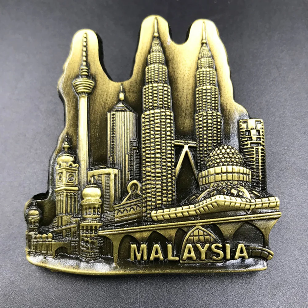 

6pcs Creative Famous Landmark Metal Refrigerator Stickers Magnetic Stickers Country Decorative 3D Fridge Stickers Fridge Magnet