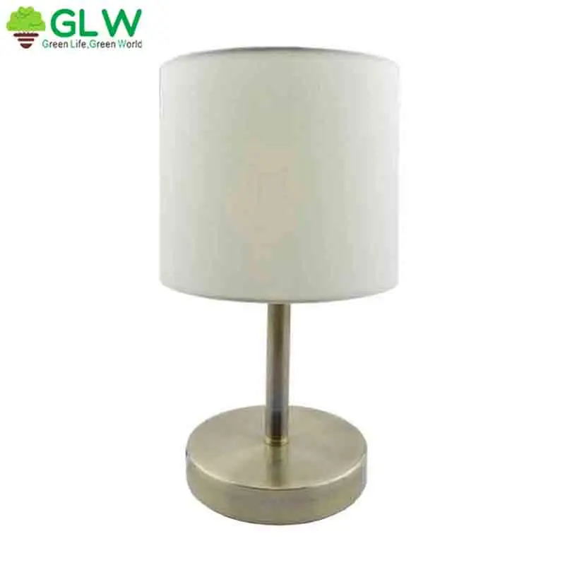 GLW مفرش طاولة الظل مصباح غرفة نوم لمبة مكتب الحديثة منضدة السرير القراءة إضاءة زينة غرفة المعيشة النسيج بسيطة الكتاني