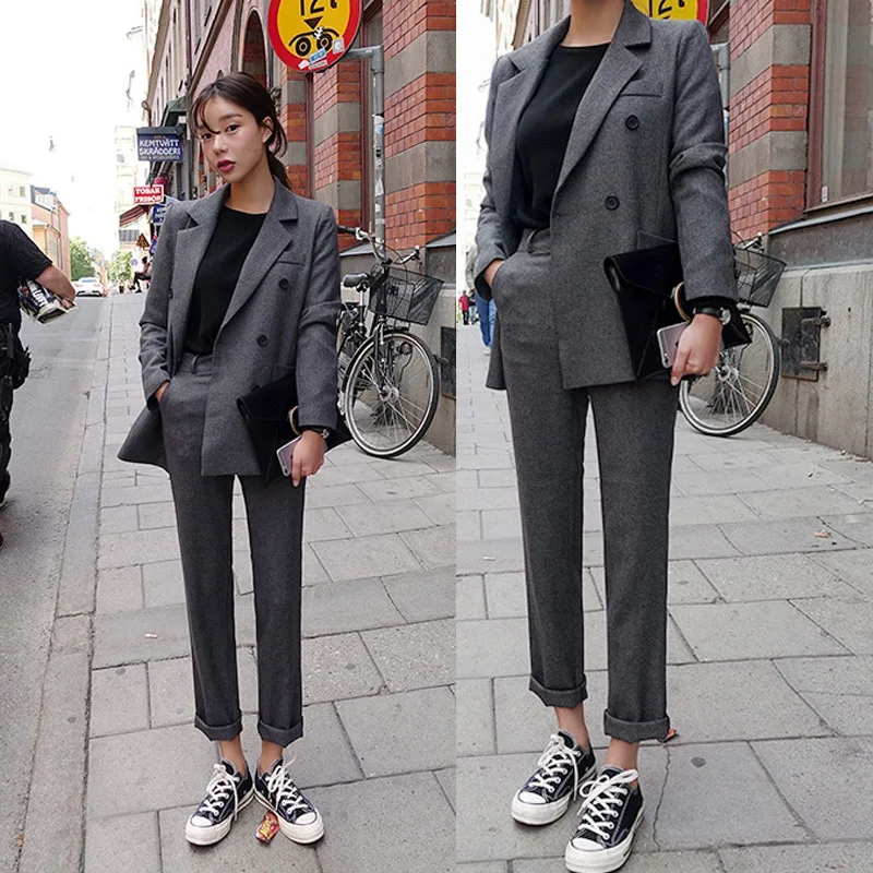 Ladies suit pants suit Casual office high quality suit jacket female Pants suit women suit suit Jacket set 2019 autumn new