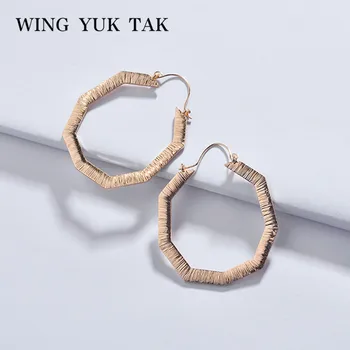 

wing yuk tak Geometric Punk Hoop Earrings For Women Modern Simple Silver Gold Color Statement Earrings Fashion Jewelry