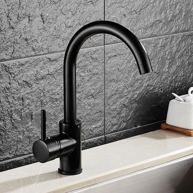 Best Quality Free Shipping 360 degree rotating copper Black kitchen faucet hot and cold water vegetables basin sink mixer tap