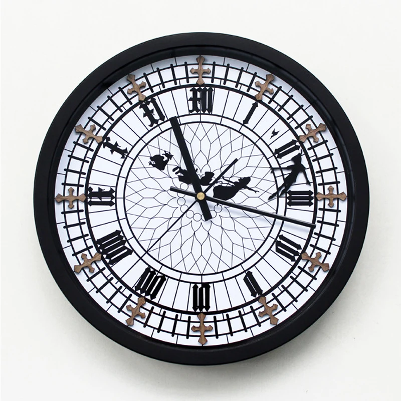 OUYUN Creative Stereo Retro Wall Clock Home Restaurants Living Room