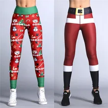 2017Hayoha Christmas Printing font b Leggings b font Put Hip Elastic High Waist font b Legging